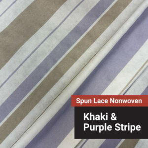 Spun Lace Nonwoven Fabric - Khaki & Purple Stripe